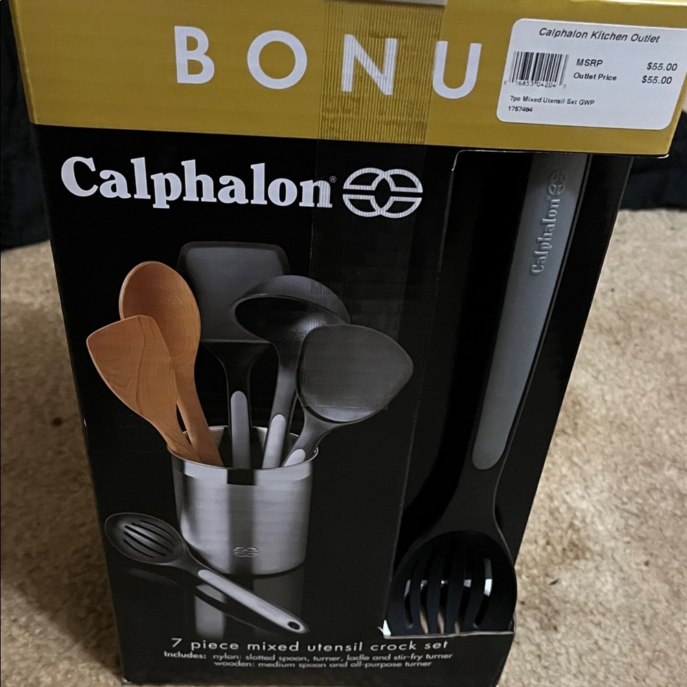 Calphalon Utensil Set with Silver Holder